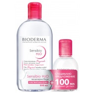 Нежно почистваща мицеларна вода за чувствителна кожа, 500 мл. + Формат за път 100 мл., Bioderma Sensibio H2O