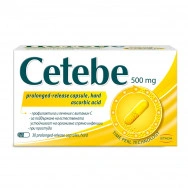 Cetebe (Цетебе) 500 мг. - За профилактика и лечение при простуда с Витамин C, капсули х 30, Stada