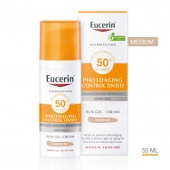 Оцветен слънцезащитен гел крем за лице, 50 мл. Eucerin Sun Photoaging Control SPF50+ Medium