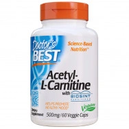 Ацетил Л-Карнитин 500 мг. за изгаряне на мазнини, подобрява настроението, капсули х 60, Doctor's Best
