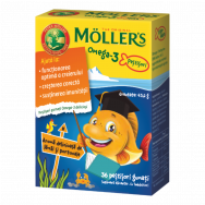 Желирани рибки за деца с Омега-3 и витамини, 36 рибки, Moller's