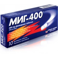 МИГ-400, Лечение на слаба до умерено силна болка, висока температура, 400мг, 10 таблетки