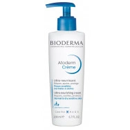 Успокояващ и хидратиращ крем за нормална, суха и чувствителна кожа, 200 мл. с помпа, Bioderma Atoderm
