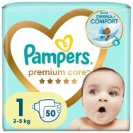 Пелени за новородено от 2кг. до 5кг., х 50/52 броя, Pampers Premium Care VP №1 New Born 