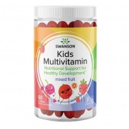 Kids Multivitamin - Мултивитамини за деца над 4-годишна възраст с плодови вкусове, дъвчащи таблетки х 60, Swanson