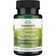 Full Spectrum Chaga Mushroom (Гъба Чага) 400 мг. - Природен антиоксидант, капсули х 60, Swanson