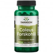 Coleus Forkohlii (Коулус Форсколий) 400 мг. - в подкрепа на здравето на дихателната система, капсули х 60, Swanson