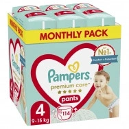 Пелени-Гащички от 9-15 кг. х 114 броя, Pampers Pants Premium care Monthly Pack №4