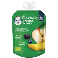 Пауч с ябълка, банан, боровинка и къпина, след 6-ия месец, 80 г. Gerber Organic
