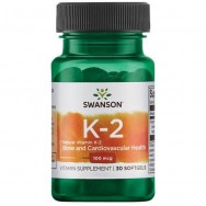 Високоефективен Натурален Витамин К2 100 мкг., софт гел капсули х 30, Swanson