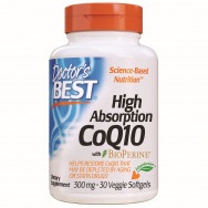 Коензим Q10 с БиоПерин (High Absorption CoQ10 with BioPerine) 300мг. меки капсули х 30, Doctor`s Best