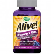 Alive (Алайв) Мултивитамини за жени 50+, 131мг, 75 желирани таблетки, Nature's Way