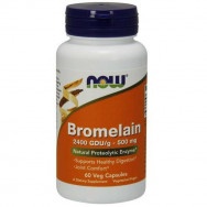 Бромелаин, подпомагат храносмилането, 500мг, 60 капсули, Now Foods