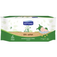 Septona Eco Life бебешки влажни кърпи от 100% органичен памук х 60 броя