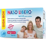 Naso Libero NaCl 0.9%, физиологичен разтвор в монодози 5мл. х 100 броя, Giga Box