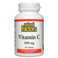 Витамин C, с шипка и биофлавоноиди, 500мг, 90 таблетки, Natural factors