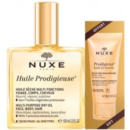 Nuxe Huile Prodigieuse Мултифункционално сухо масло 100мл. + Prodigieux Душ-олио със златисти частици 30мл.