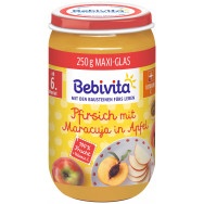 Bebivita пюре с прасковени плодове и ябълка за деца над 6 месеца 250г
