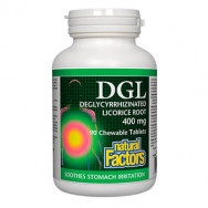 Ди Джи Ел (DGL) Успокоява дразненето в стомаха, 400мг, 90 таблетки, Natural Factors