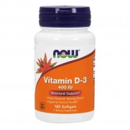 Витамин D, Хранителна добавка, 400IU, 180 дражета, Now Foods