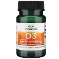 Витамин D3 25мкг капсули х 60, Swanson